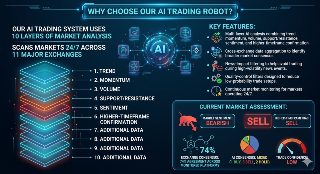 Why choose our AI trading robot — multi-layer market analysis across 11 major exchanges